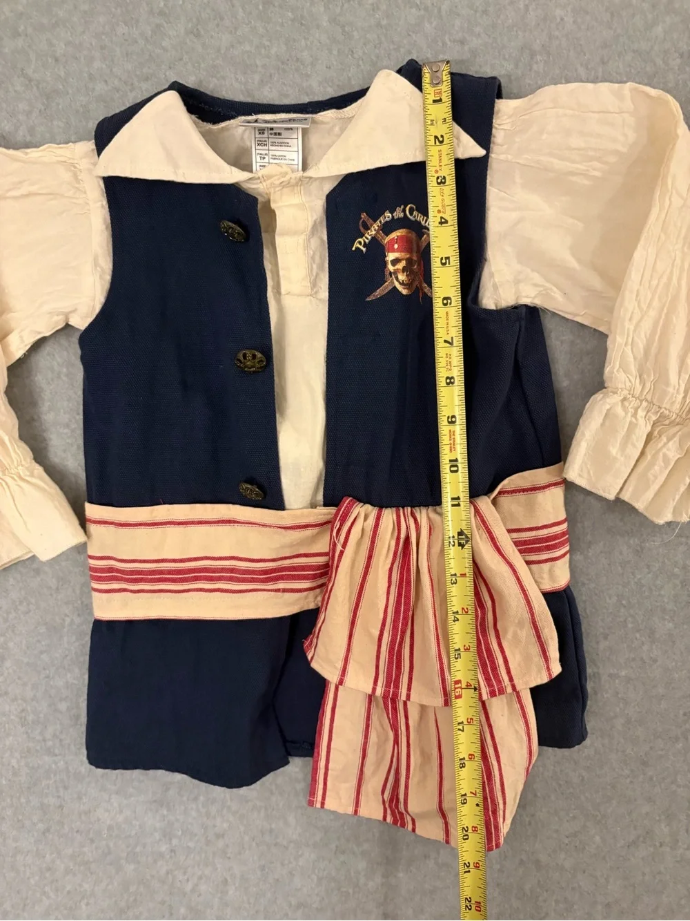 Disney Parks Authentic Pirates of the Caribbean Costume Shirt Vest Sash Size XS - Picture 3 of 6